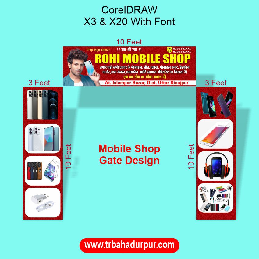 Mobile Shop Gate Banner Design CDR File
