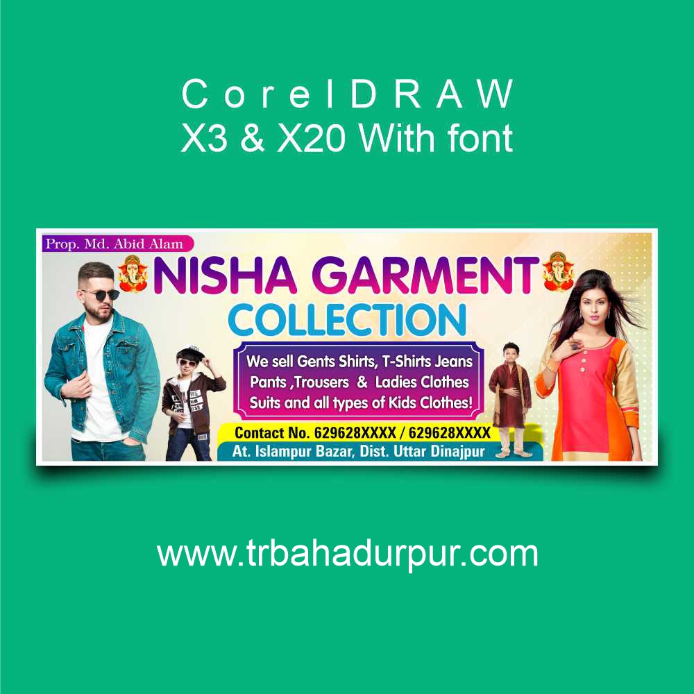 Nisha Garment Collection Banner CDR file
