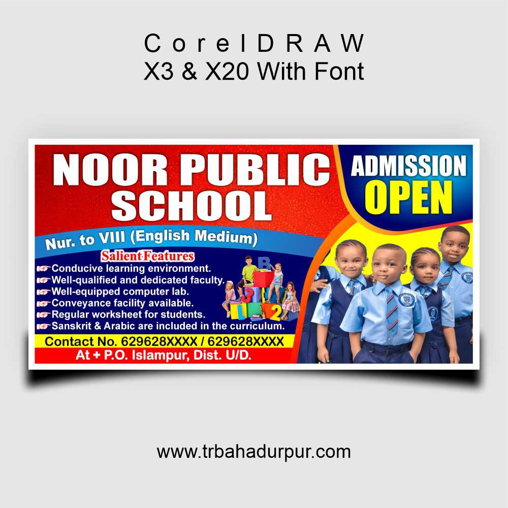 Noor Public School Banner Design CDR File