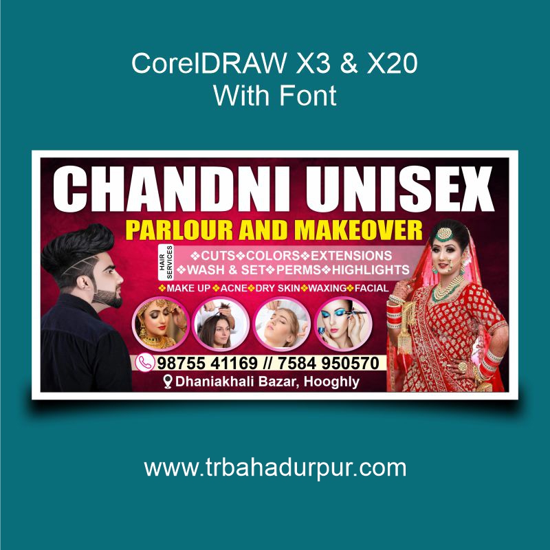 Parlour And Makeover Banner Design CDR File