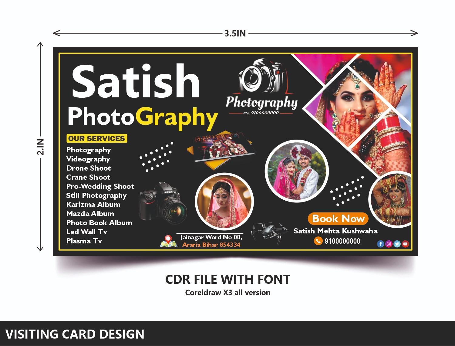 Photo studio visiting card cdr file