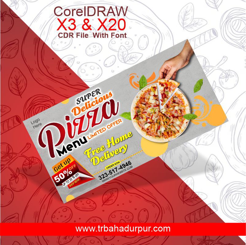 Pizza Shop Banner CDR File