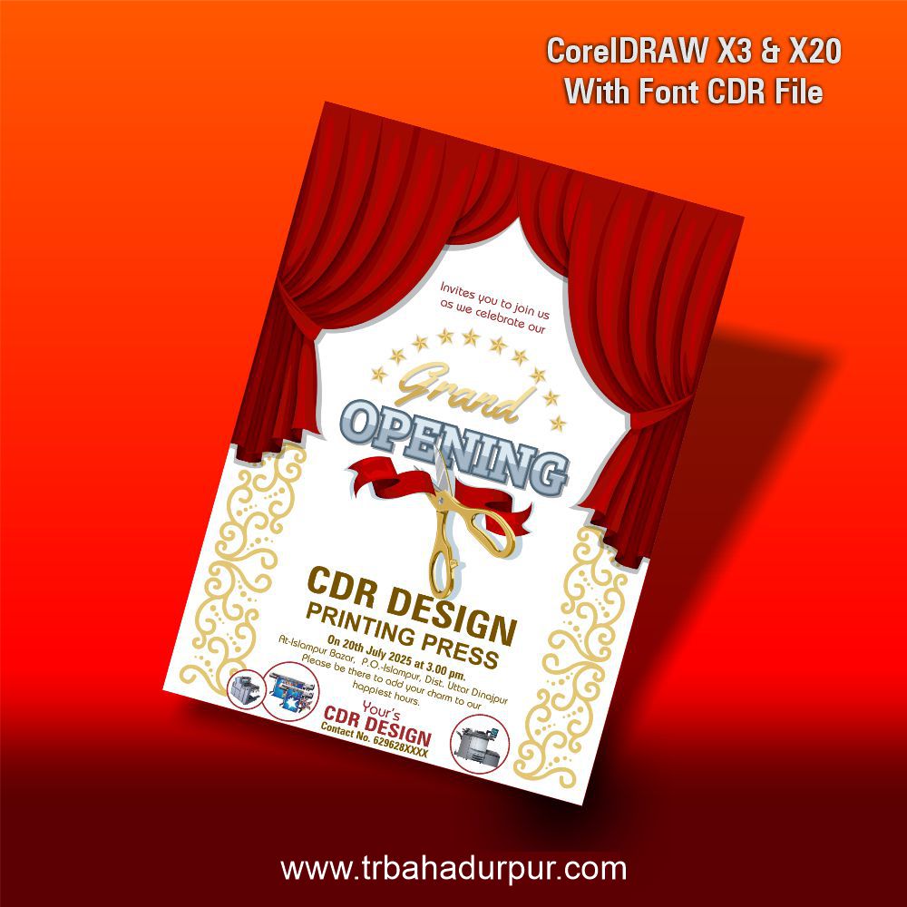 Printing Press Opening Card CDR File