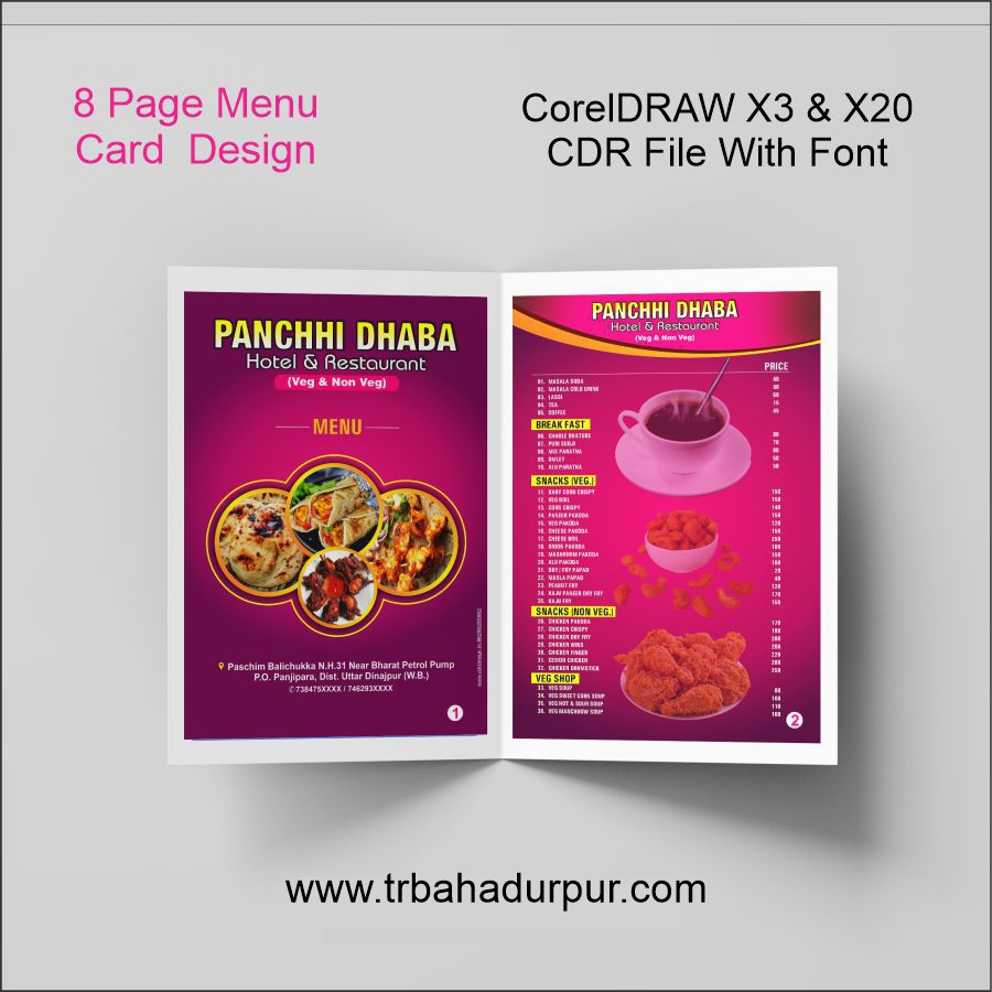 Restaurant Menu Card Design CDR File