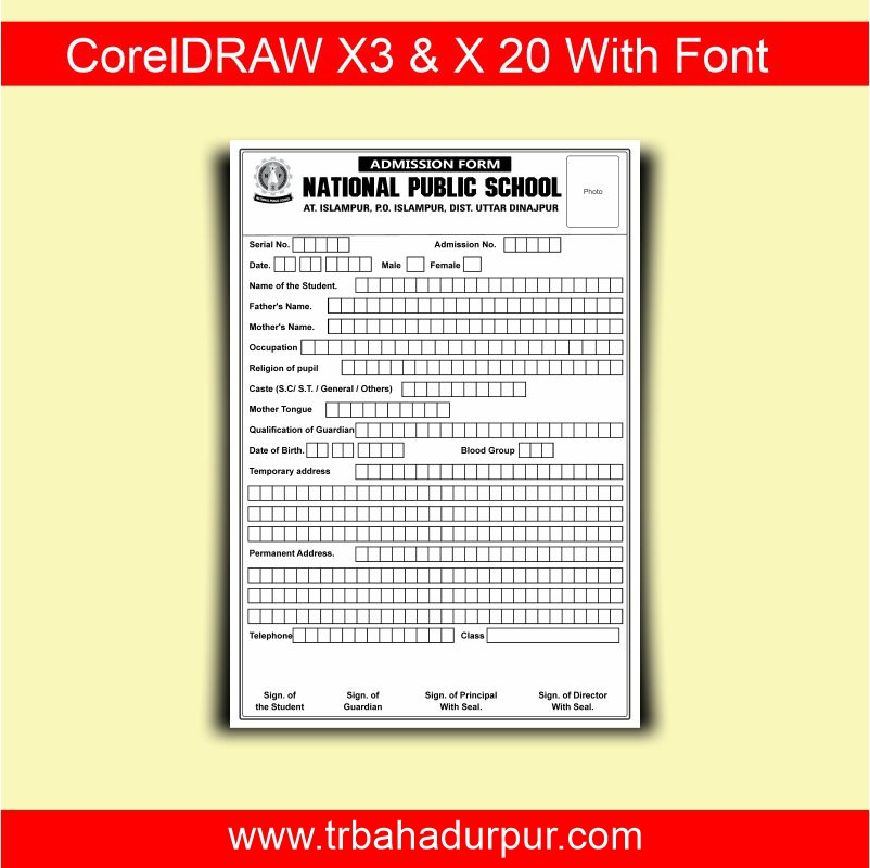 School Admission Form CDR File
