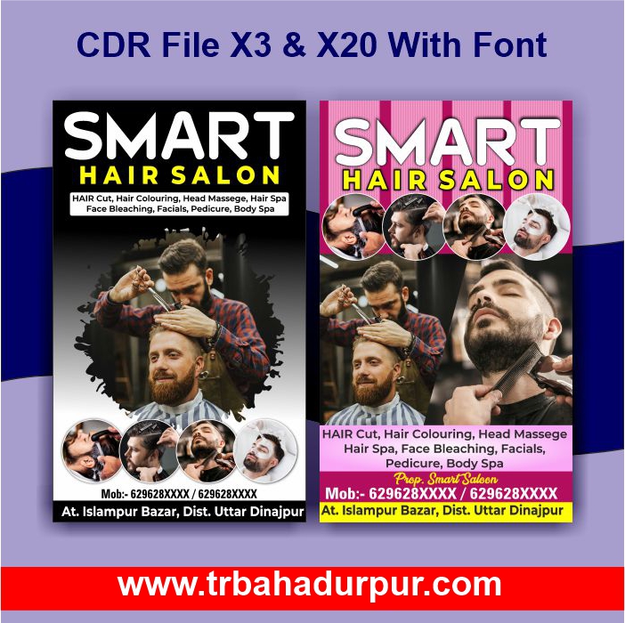 Smart Hair Salon Stand Banner CDR File