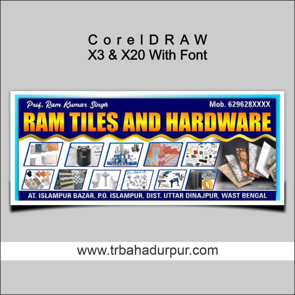 Tiles And Hardware Shop Banner CDR File
