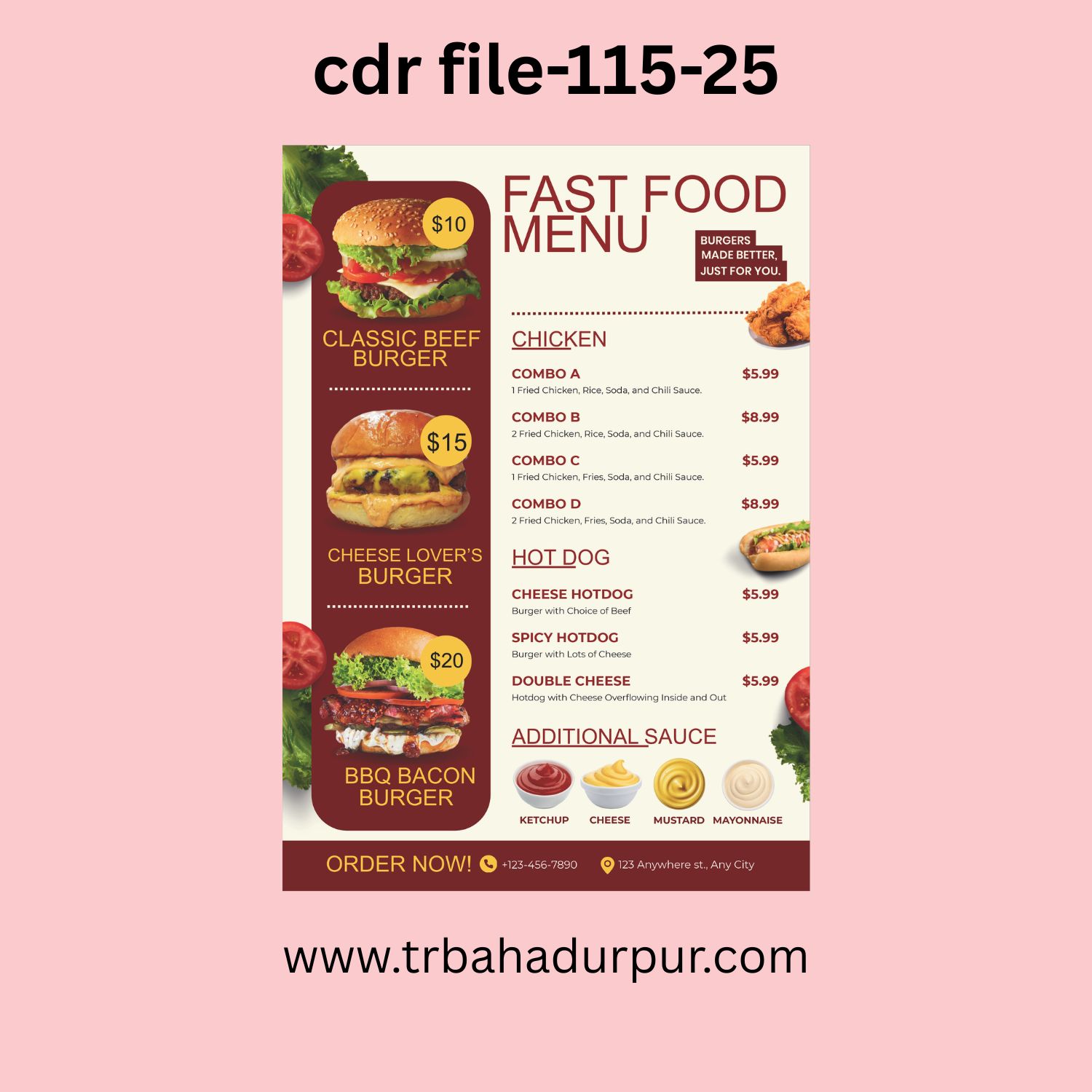 menu card design 2026 fast food