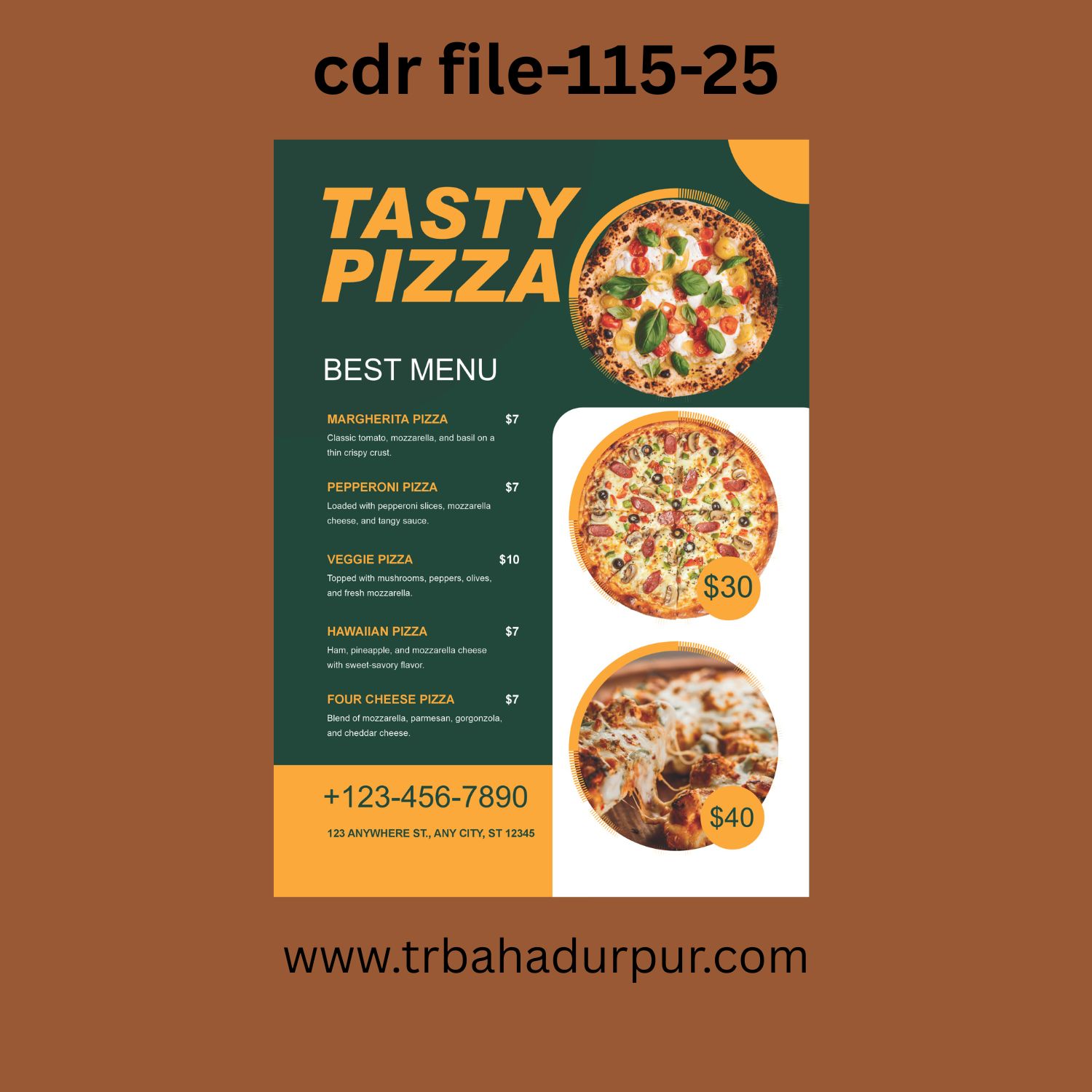 tasty pizza new menu card design 2026