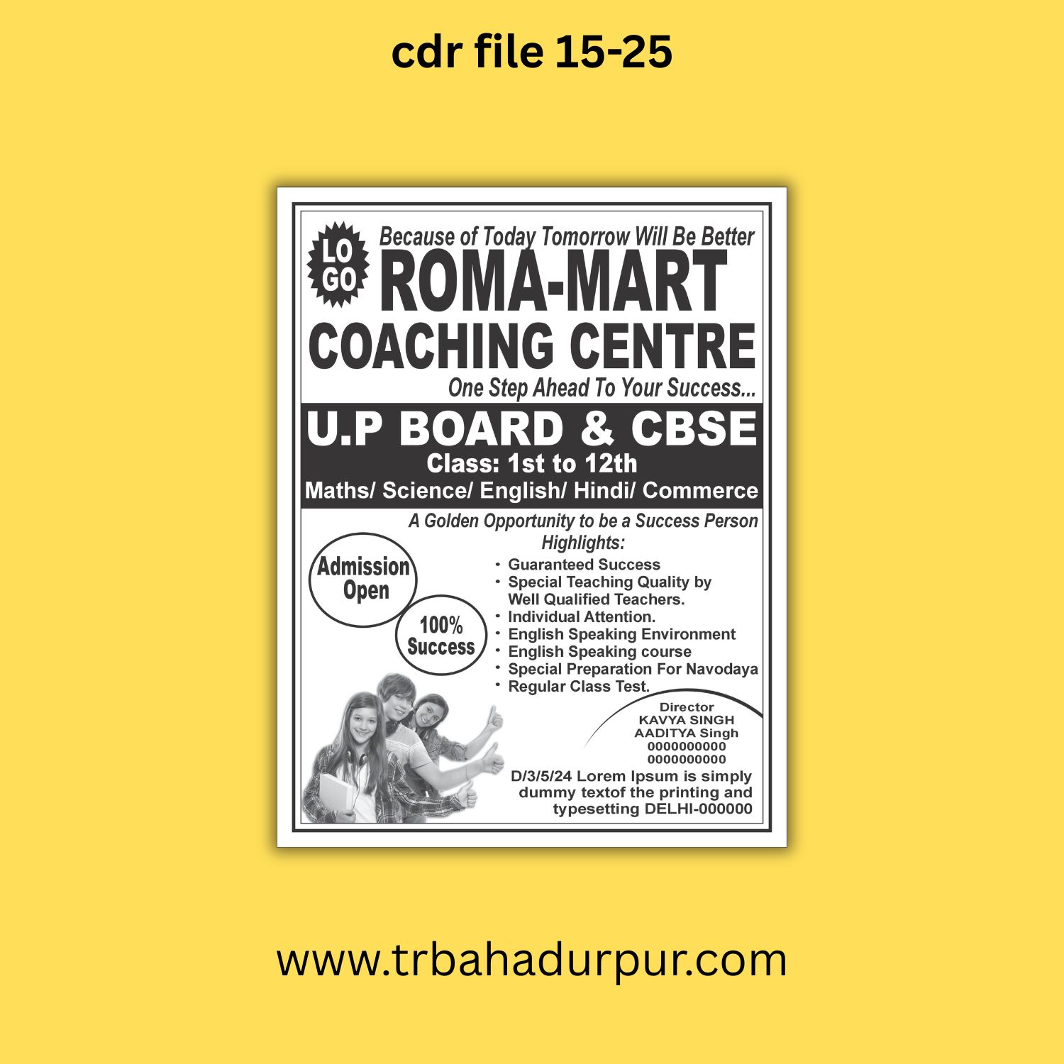 roma mart coching center pamplet design 2026