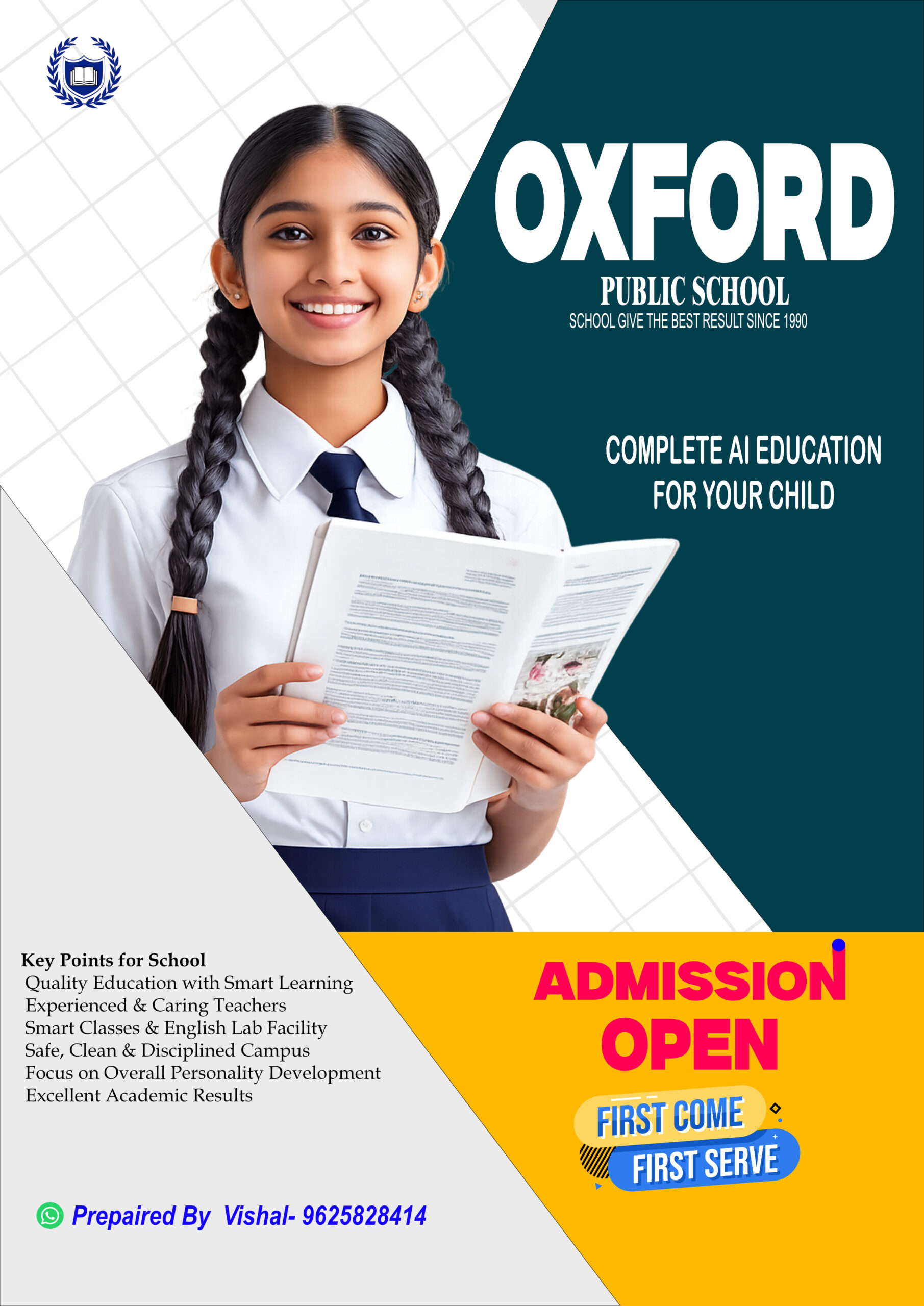 school flyer a4 size with font PSD file