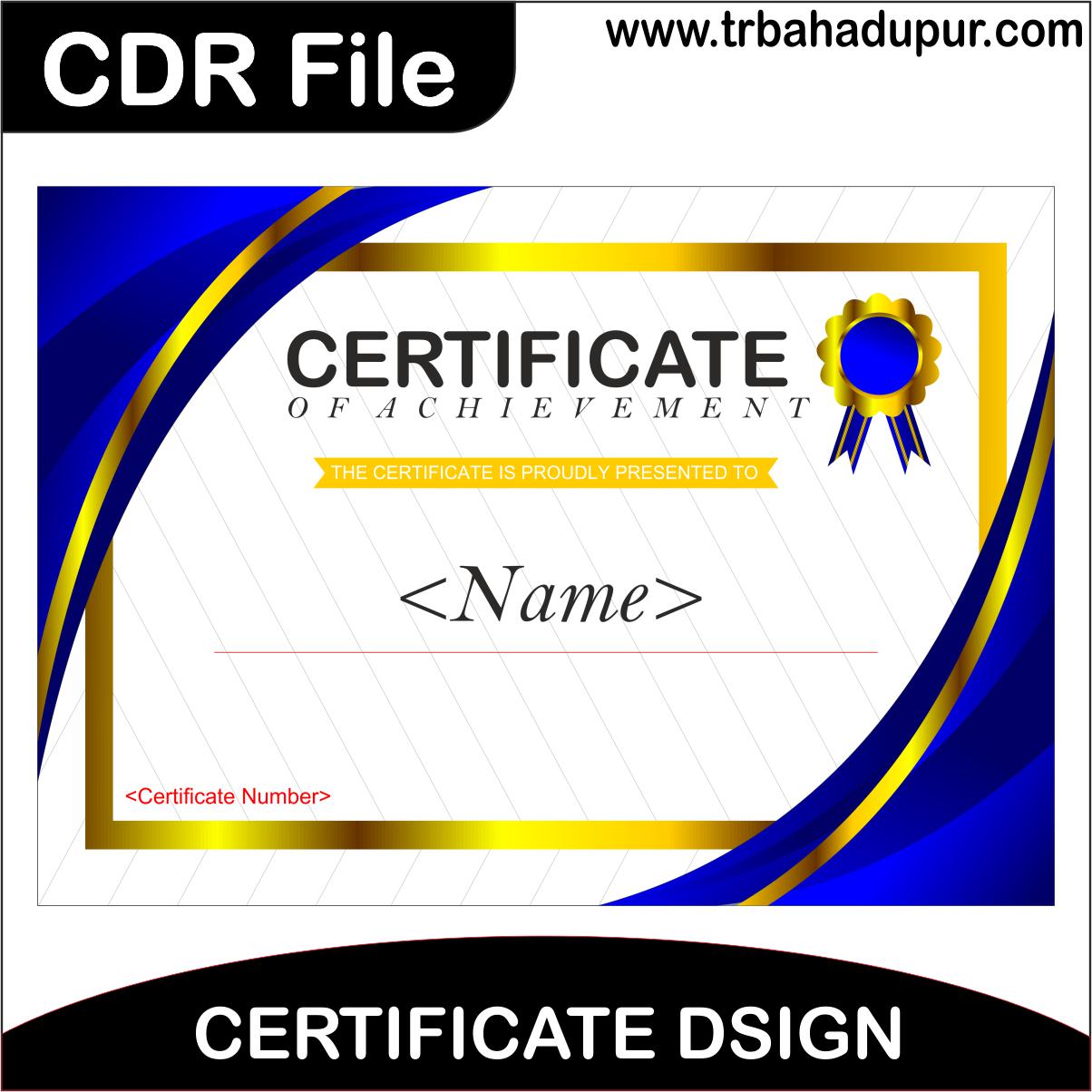 Latest Certificate Design CDR File download karein. Editable award, school aur achievement certificate template high quality print-ready format me available hai.