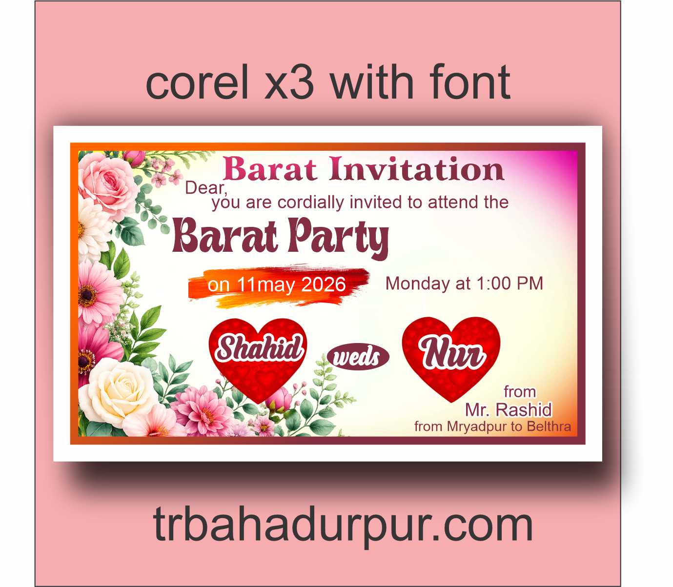 barat ceremony invitation design 2026