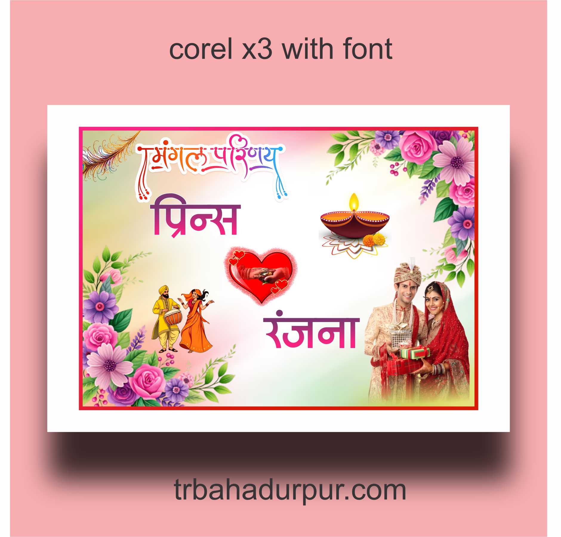 wedding car branding design for marriage function