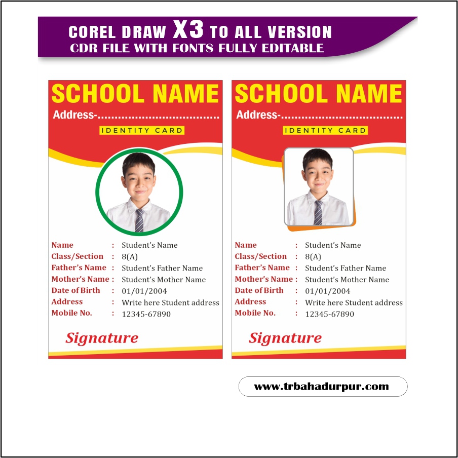 Latest And Best School Id Card Design CDR