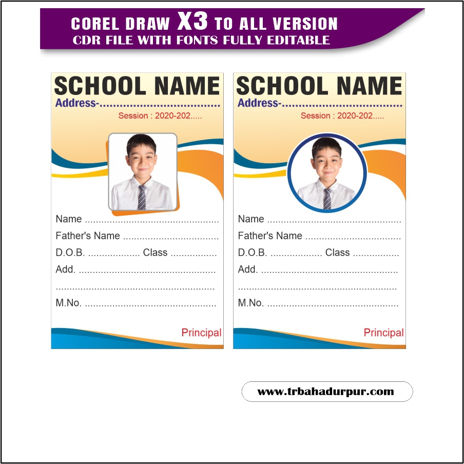 Latest And Best School Id Card Design CDR File