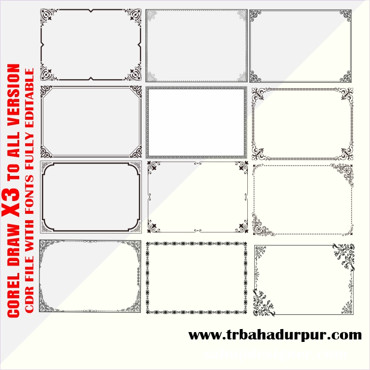 Wedding Card Border Design CDR,