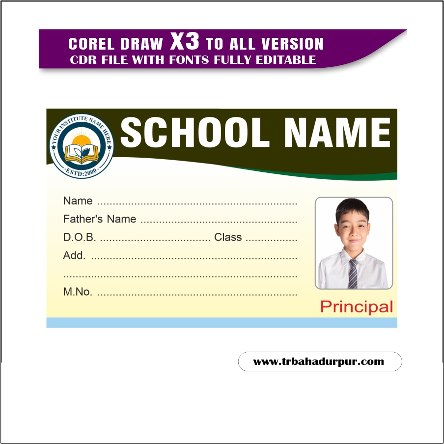 Latest And Best School Id Card Design CDR File
