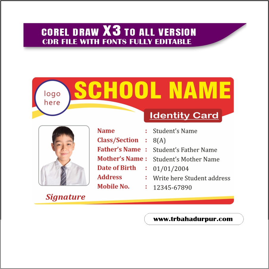 Latest And Best School Id Card Design CDR File
