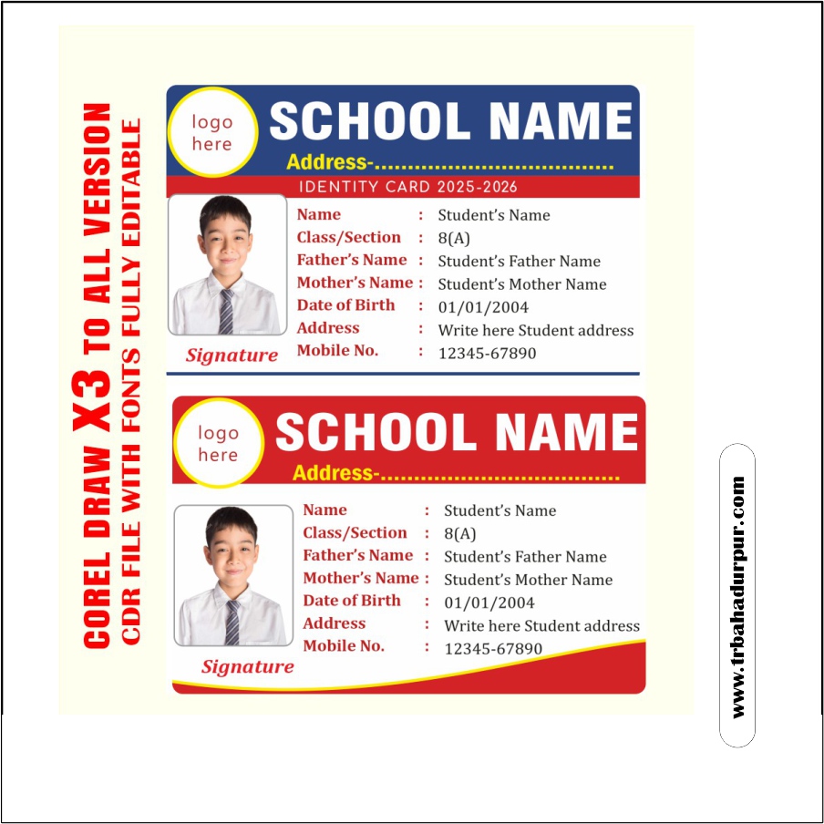 School Flex & ID Card Design Template.