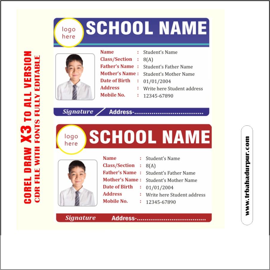Modern School ID Card Design 2026,