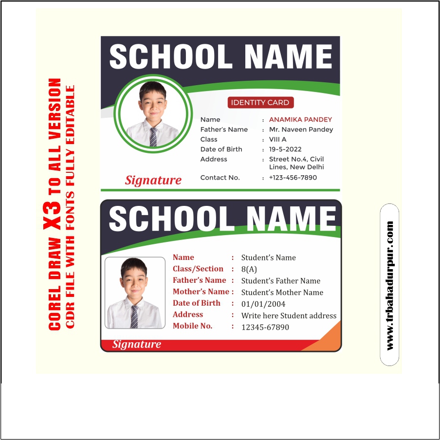 Professional School ID Card Design,