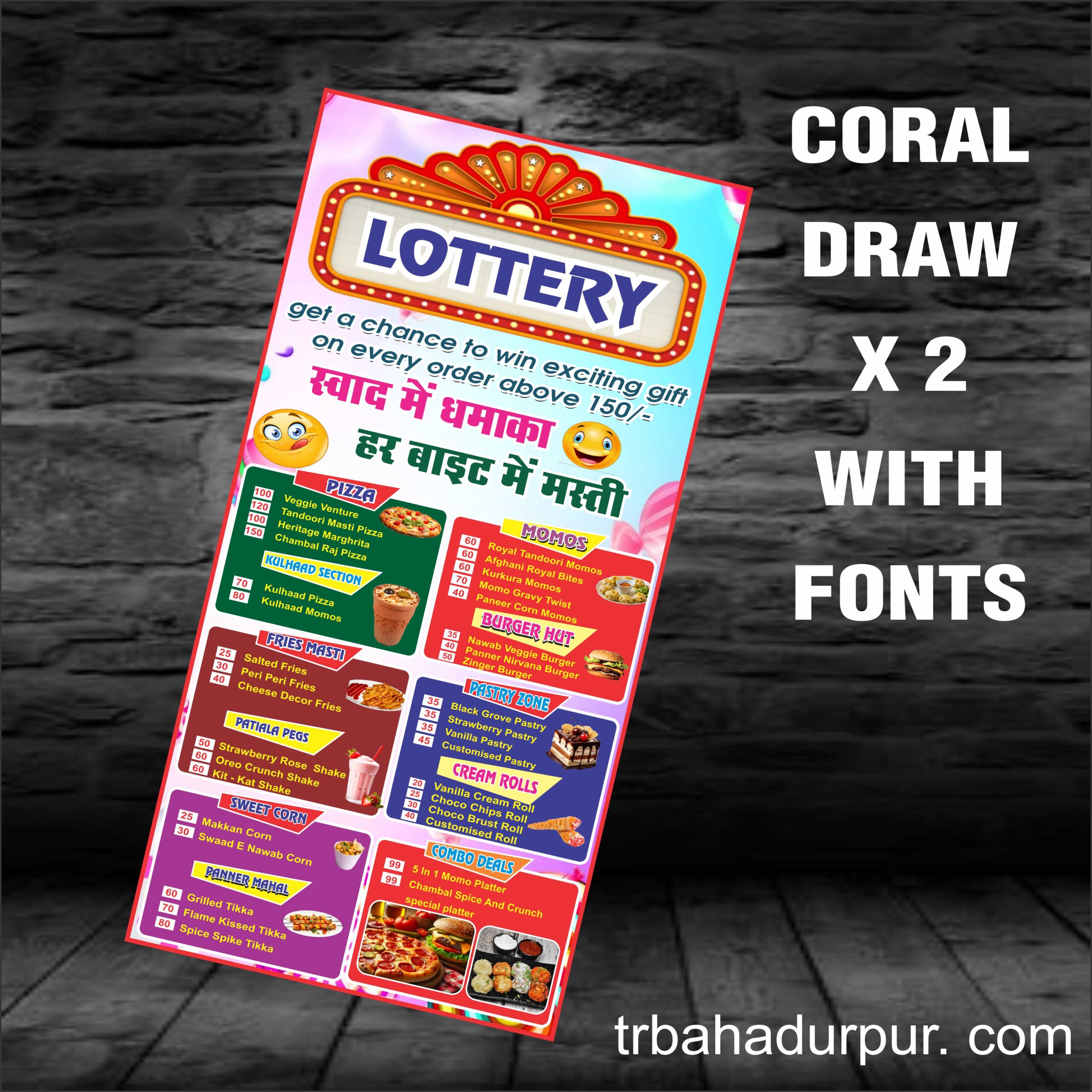 fast food menu card banner desnig