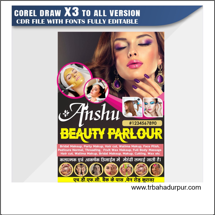 Anshu Beauty Parlour Banner Design CDR File