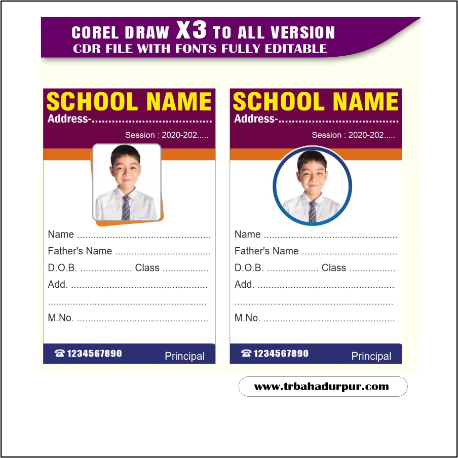 Latest And Best School Id Card Design CDR File