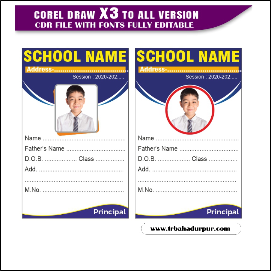 Latest And Best School Id Card Design CDR File