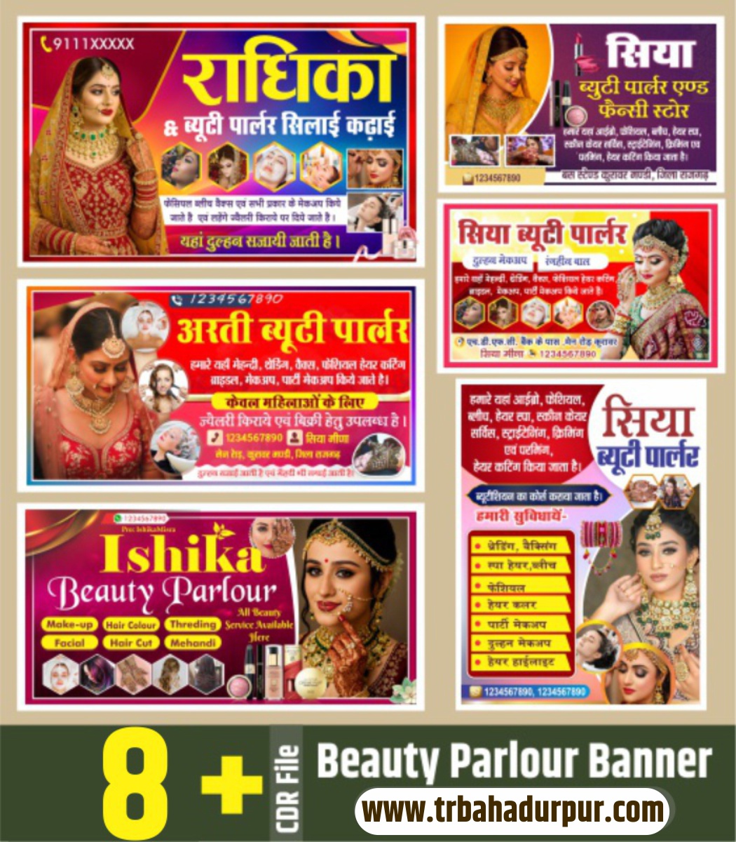 8 Beauty Parlour Banner Design Editable CDR File