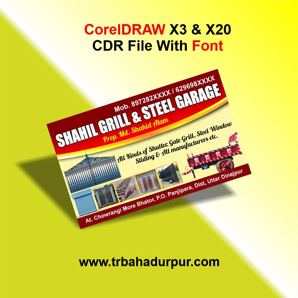 Grill & Steel Garage Visiting Card CDR file