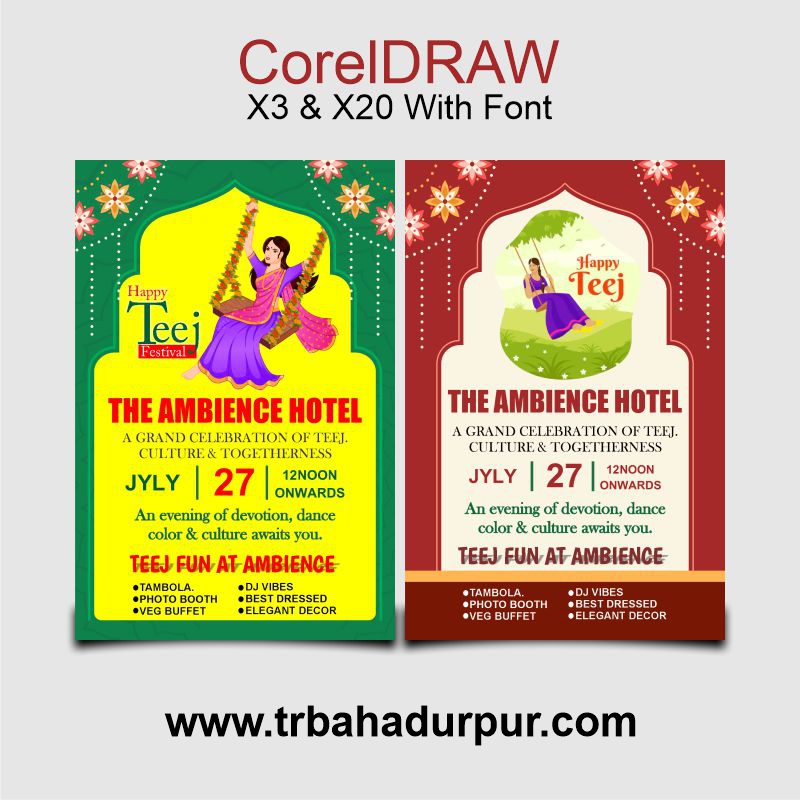 Teej Banner Stand Banner CDR File