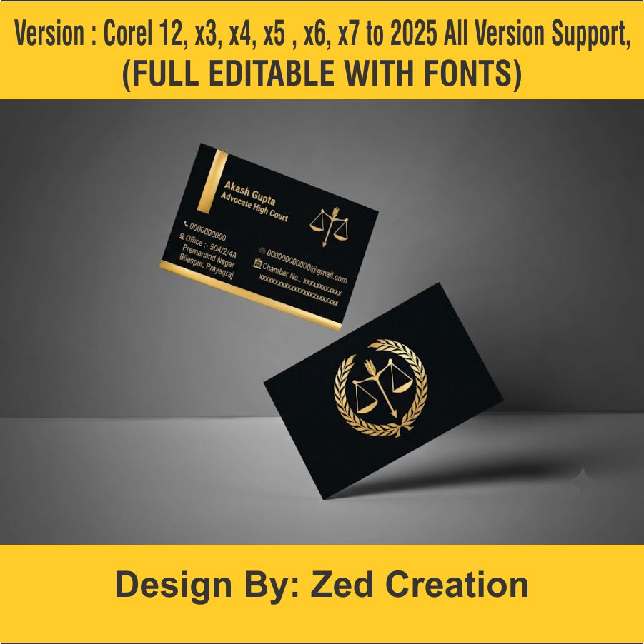 Advocate Visiting Card cdr File