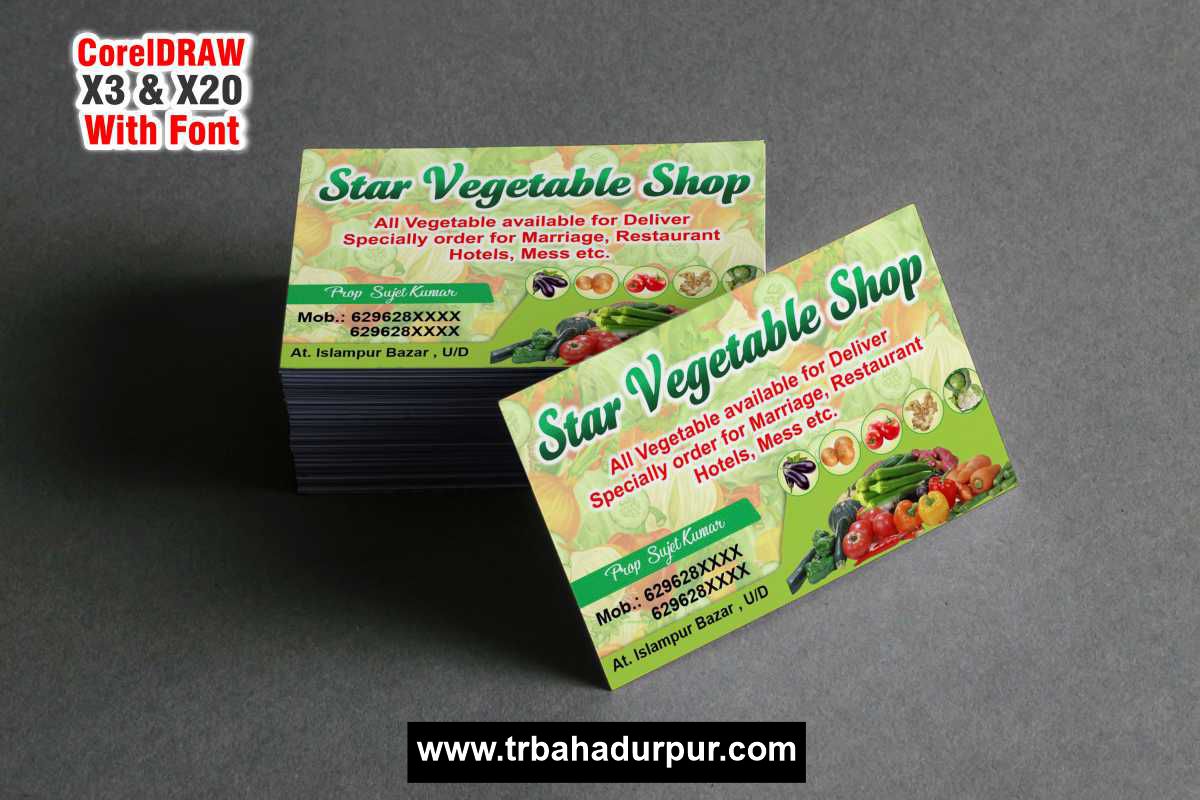 Vegetable Shop Visiting Card CDR File
