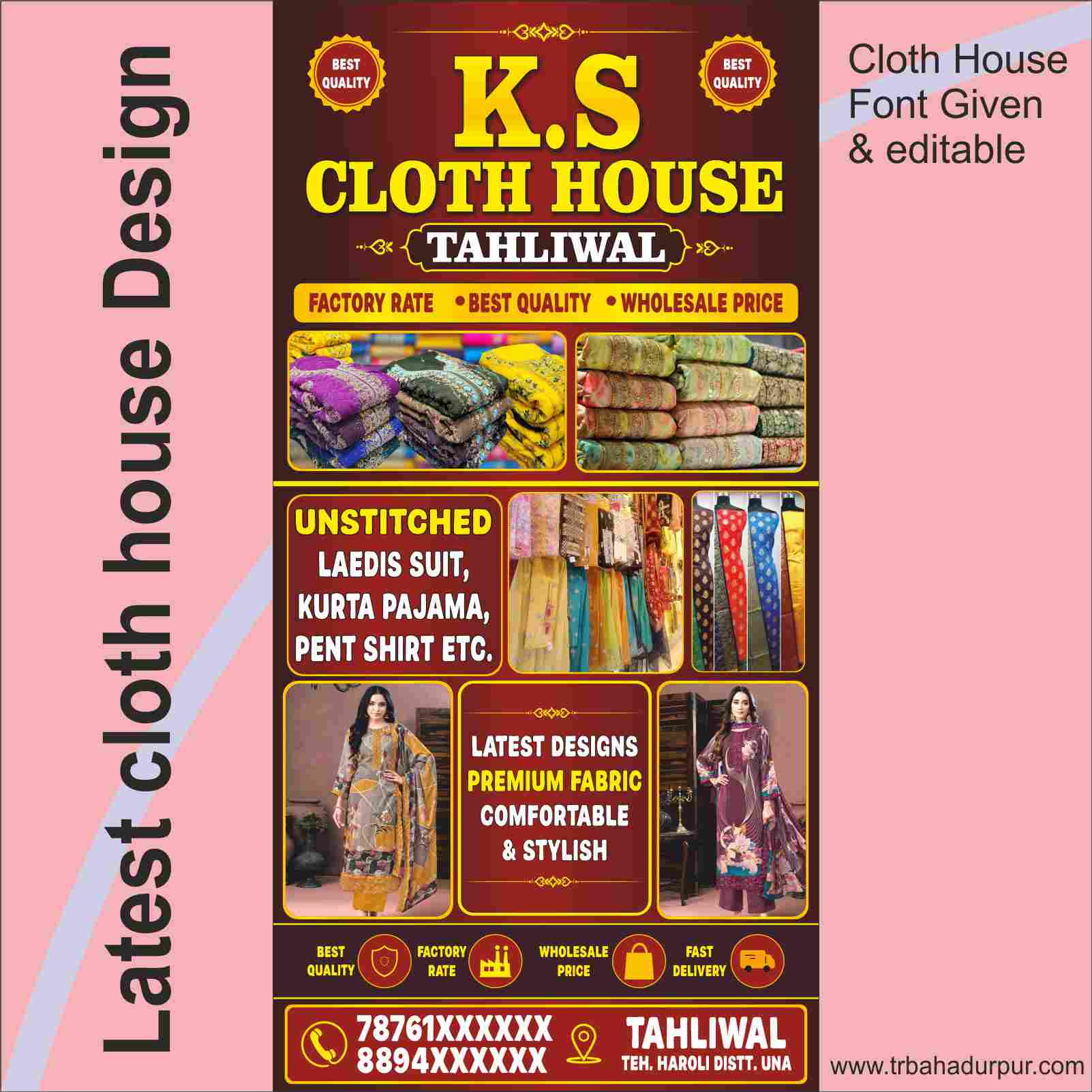 cloth House Standee Lightboard Design (Backlit)