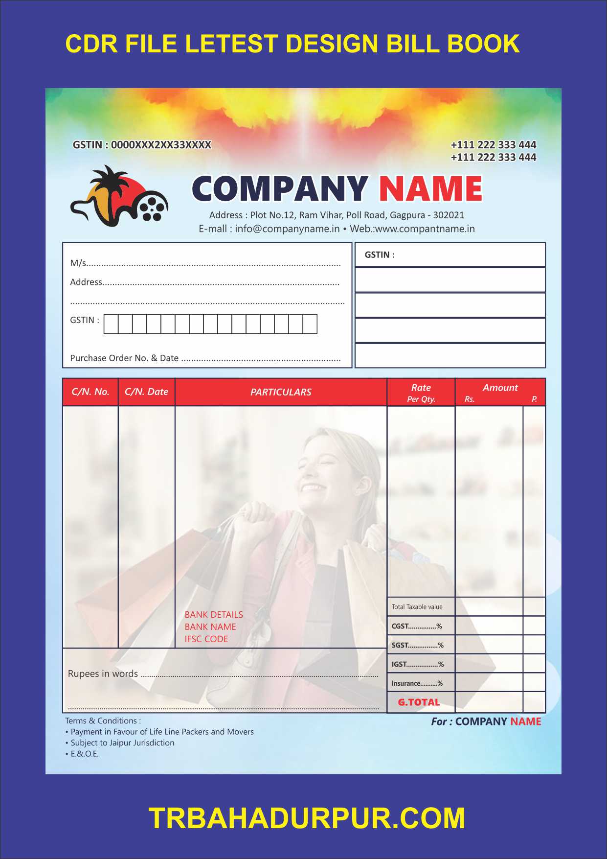 4 Color Bill Book Latest Design CDR File