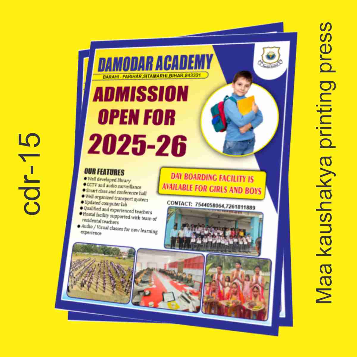 school template cdr with font corel