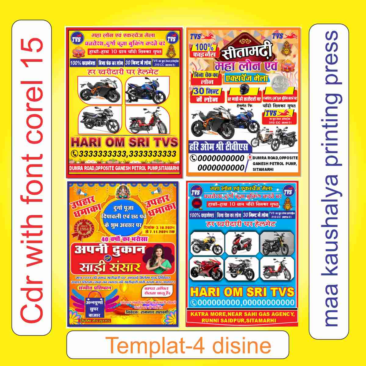 Template Design CDR File with Font Corel Draw 