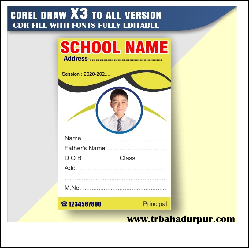 SchoSchool Id Card Design CDR Fileol Id Card Design CDR File