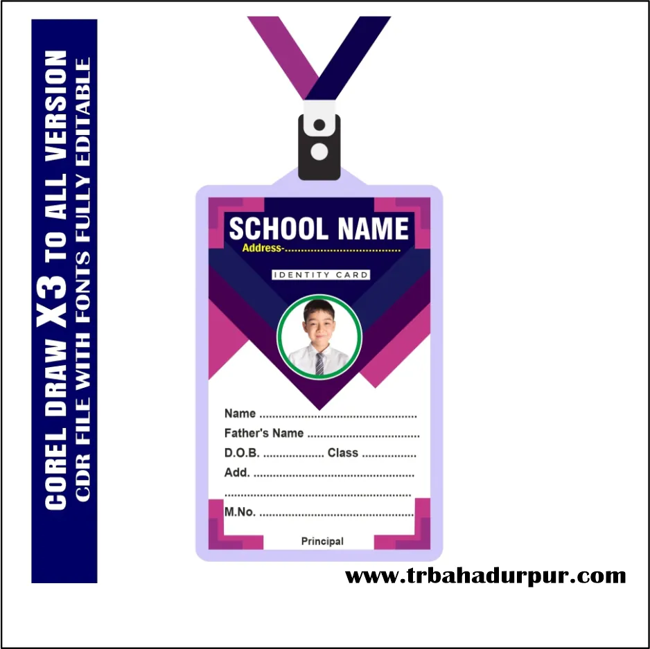 Best School Id Card Design CDR File