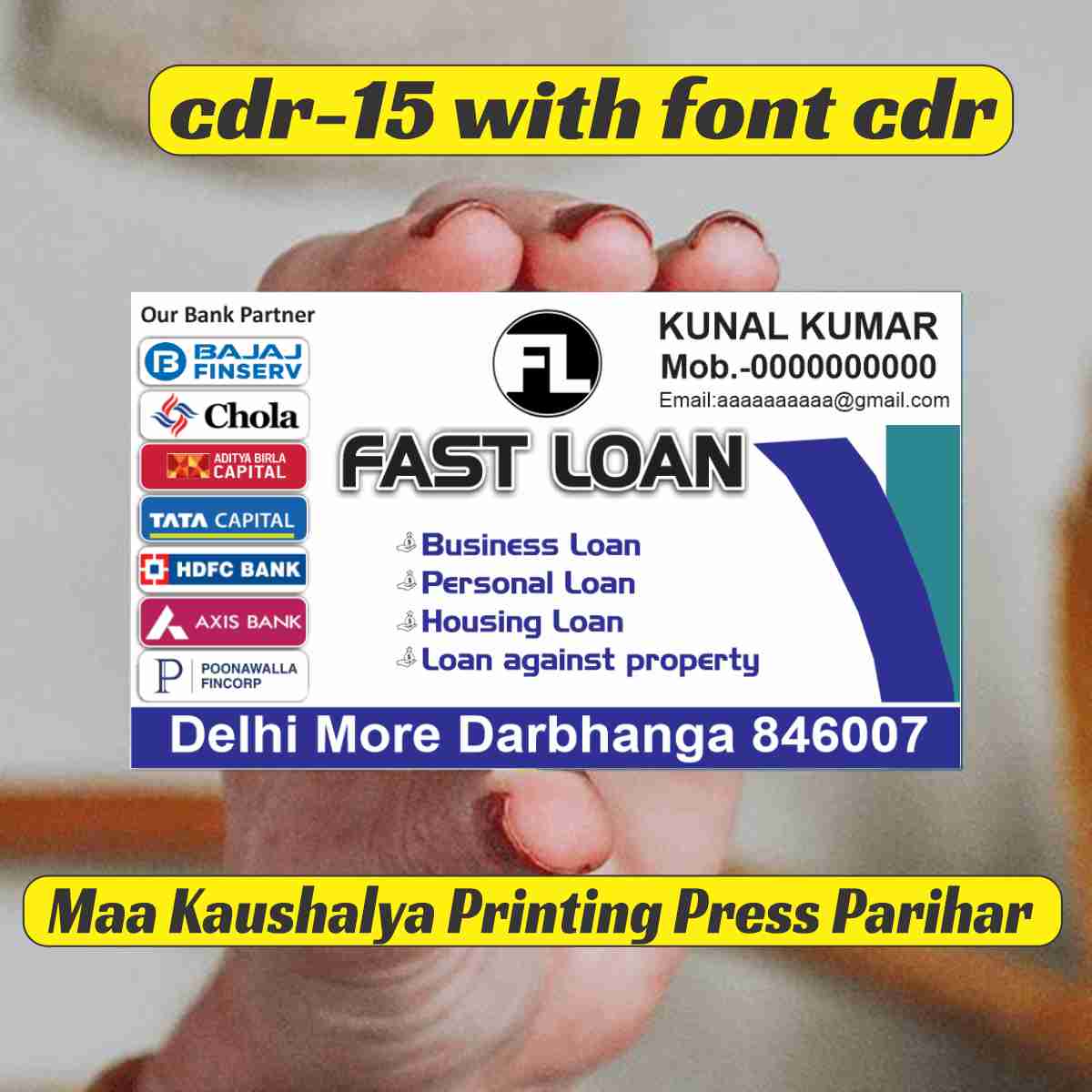 Business card new latast design cdr with font corel