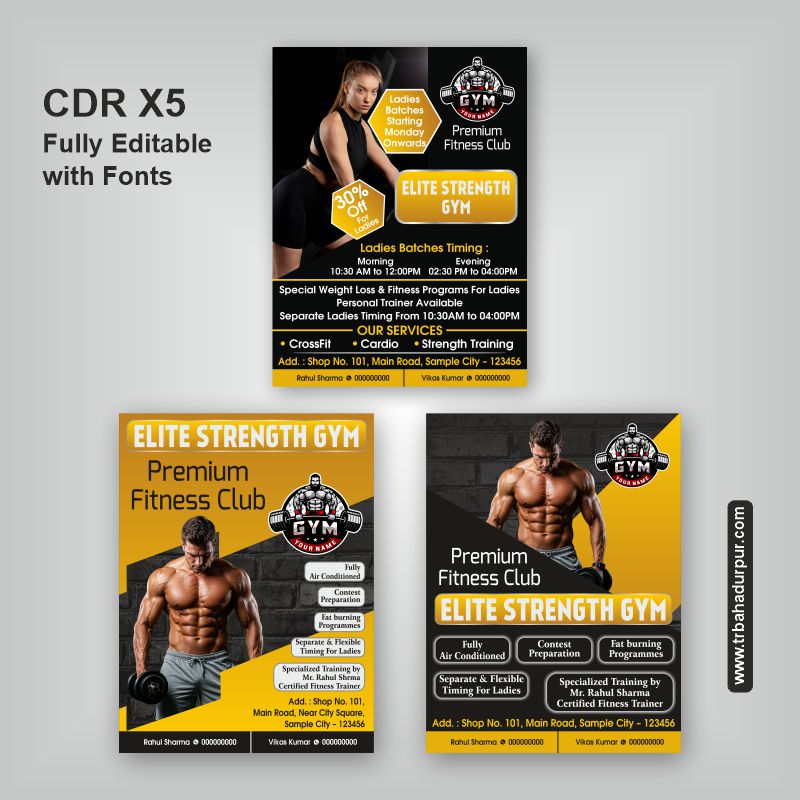 Gym Banner and Template CDR Design