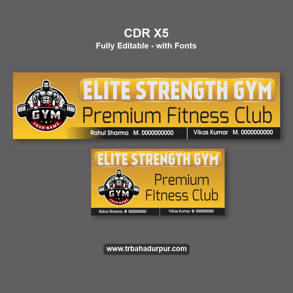Gym Flex Banner Sign Board CDR Design
