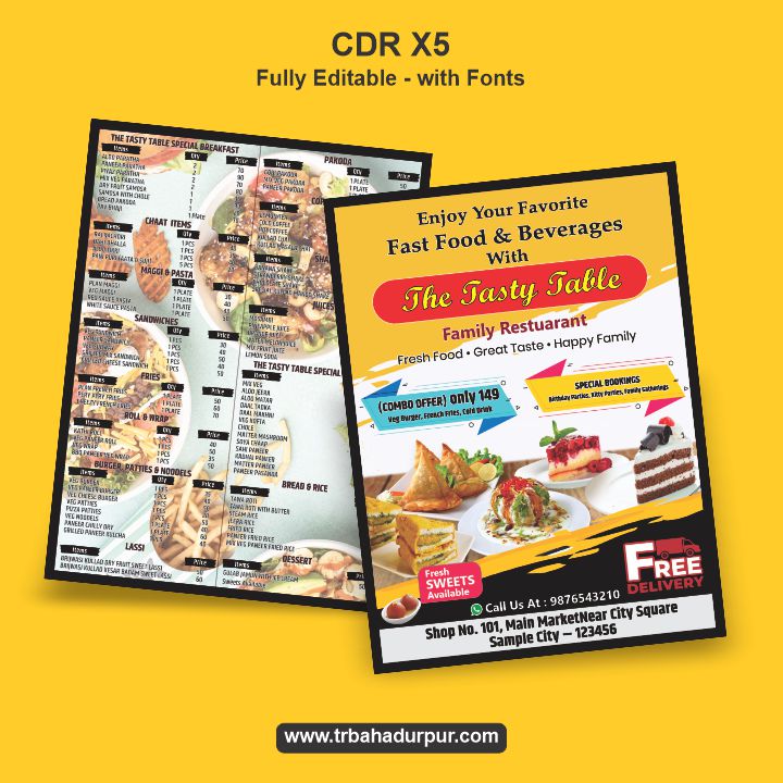 Fast Food Menu cdr