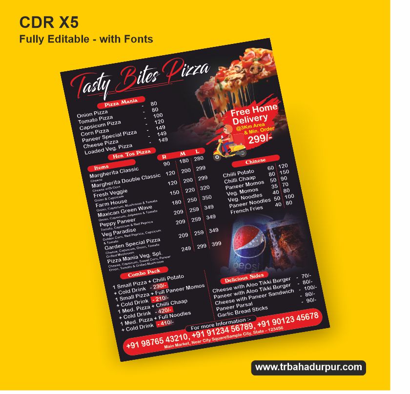 Pizza Restaurant Menu Flyer