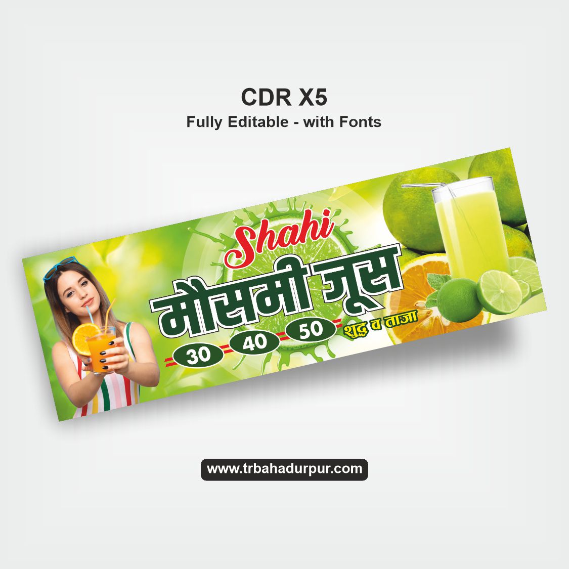 Mosambi juice banner cdr design