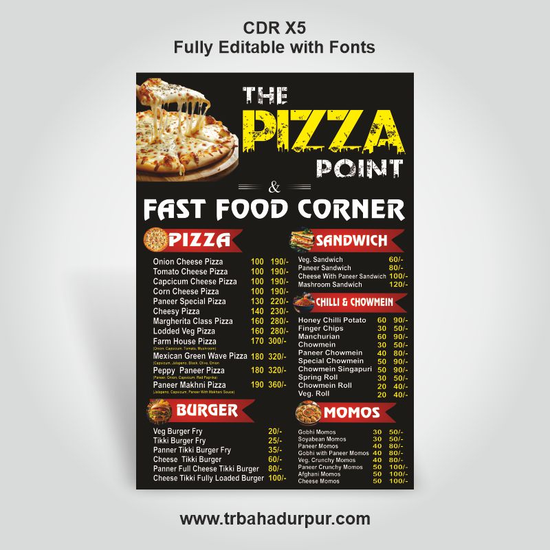 Pizza Fast Food Menu Cdr