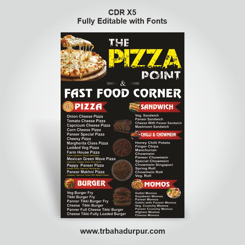 Pizza Fast Food Menu Items Cdr