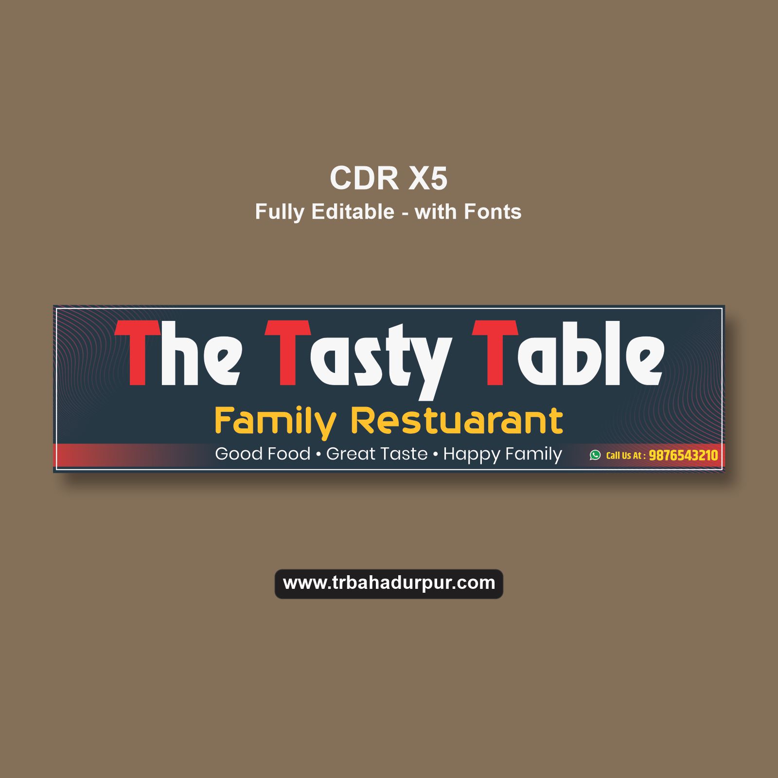 Restaurant Front Sign Board CDR